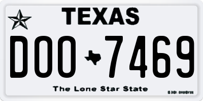 TX license plate DOO7469