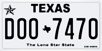 TX license plate DOO7470