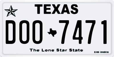 TX license plate DOO7471