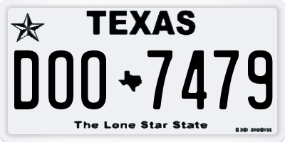 TX license plate DOO7479