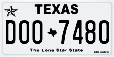 TX license plate DOO7480