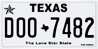 TX license plate DOO7482