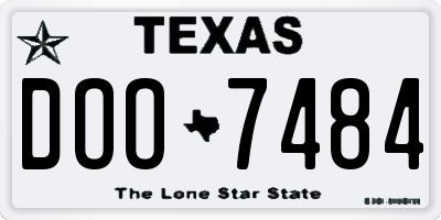 TX license plate DOO7484