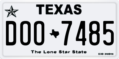 TX license plate DOO7485