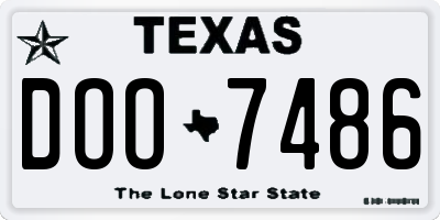 TX license plate DOO7486