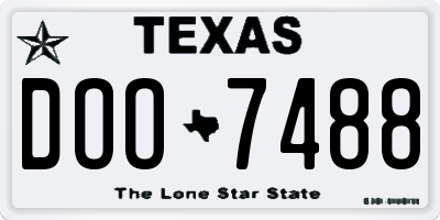 TX license plate DOO7488