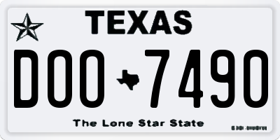 TX license plate DOO7490