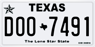 TX license plate DOO7491