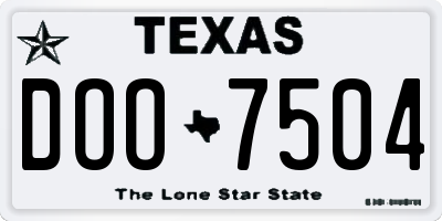 TX license plate DOO7504