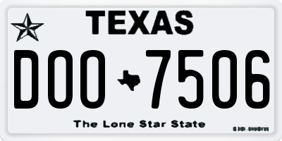 TX license plate DOO7506