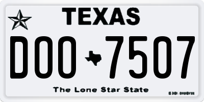 TX license plate DOO7507