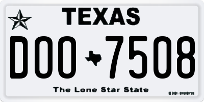 TX license plate DOO7508