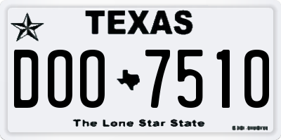 TX license plate DOO7510