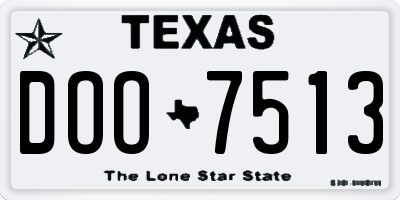 TX license plate DOO7513