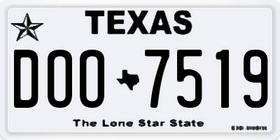 TX license plate DOO7519
