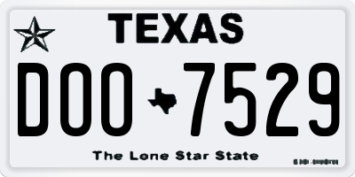 TX license plate DOO7529