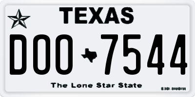 TX license plate DOO7544
