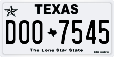 TX license plate DOO7545