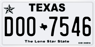 TX license plate DOO7546