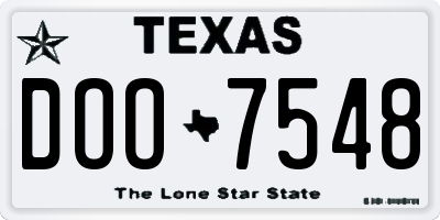 TX license plate DOO7548