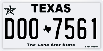 TX license plate DOO7561