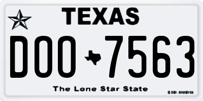 TX license plate DOO7563