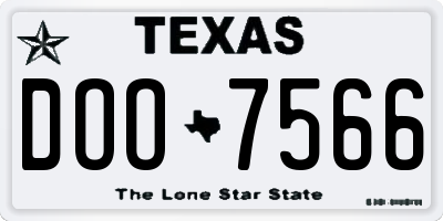 TX license plate DOO7566