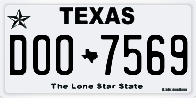TX license plate DOO7569