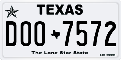 TX license plate DOO7572