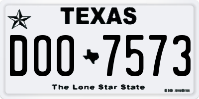 TX license plate DOO7573