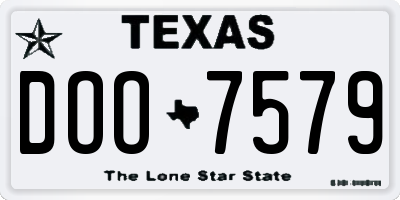 TX license plate DOO7579