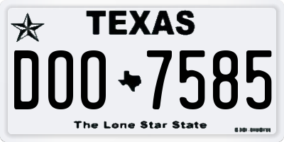 TX license plate DOO7585