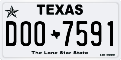 TX license plate DOO7591