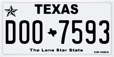 TX license plate DOO7593