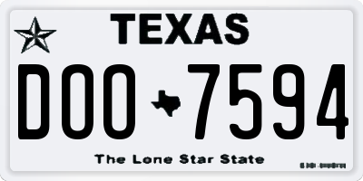 TX license plate DOO7594