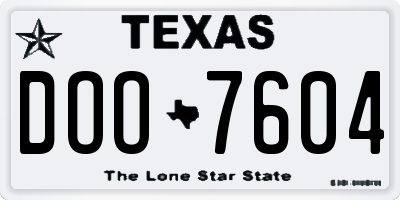 TX license plate DOO7604