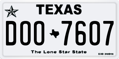 TX license plate DOO7607