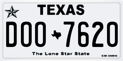 TX license plate DOO7620