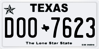 TX license plate DOO7623