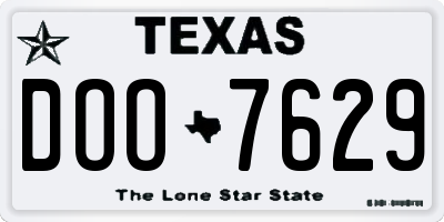 TX license plate DOO7629