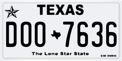 TX license plate DOO7636