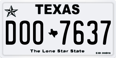 TX license plate DOO7637