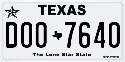 TX license plate DOO7640