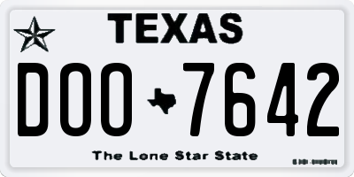 TX license plate DOO7642