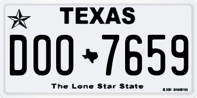 TX license plate DOO7659