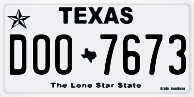 TX license plate DOO7673