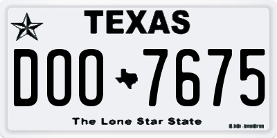TX license plate DOO7675