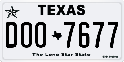 TX license plate DOO7677