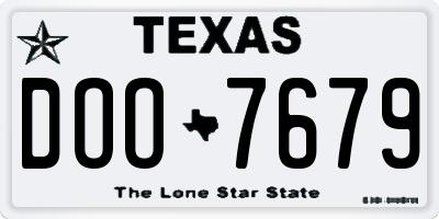 TX license plate DOO7679