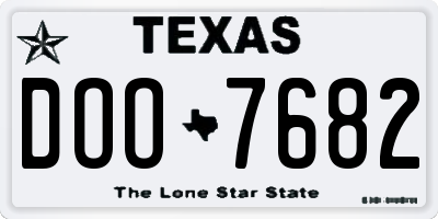 TX license plate DOO7682